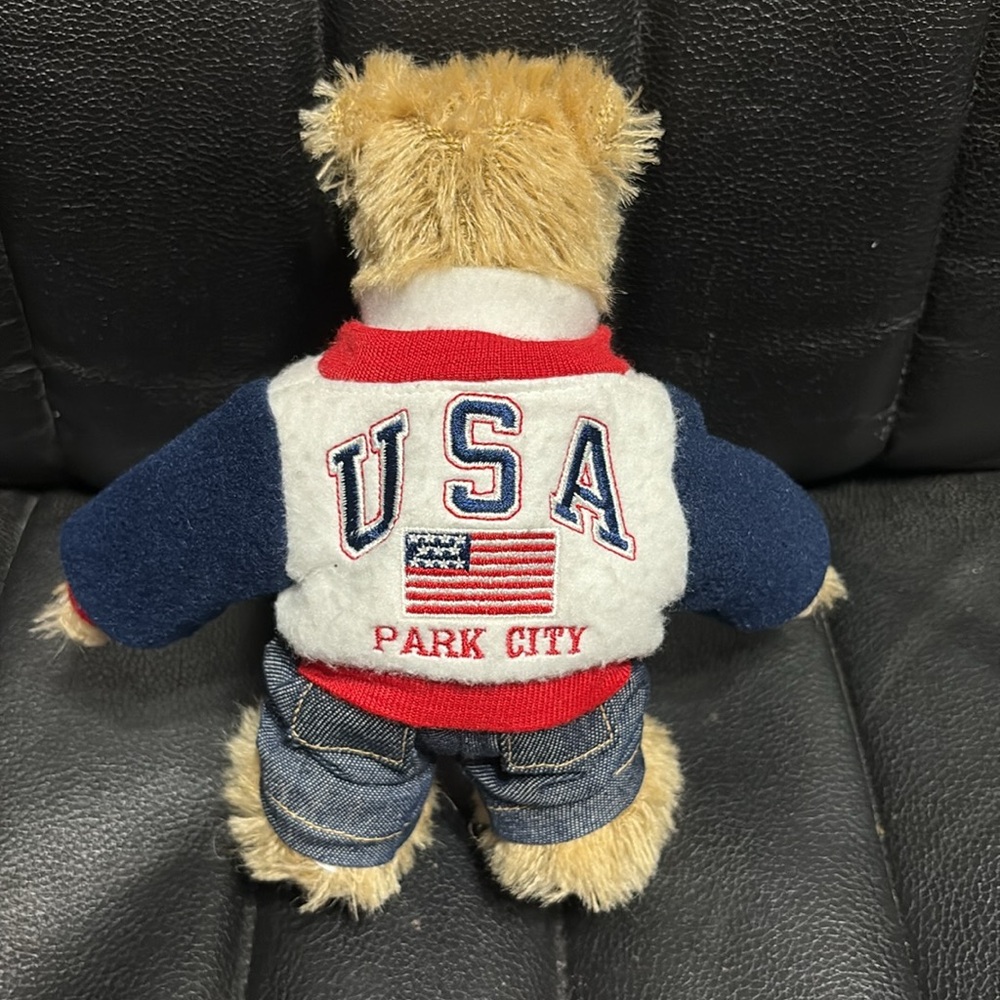 Charming Teddy Bear in Denim Outfit